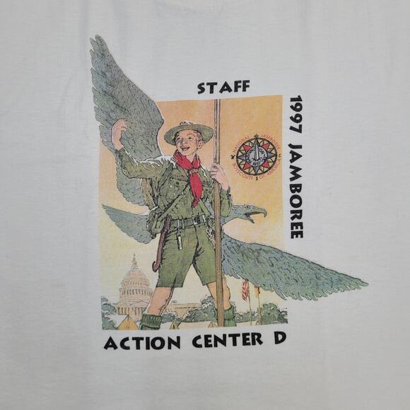 Vintage 1997 Jamboree Scout Shirt XL 23x26 Action-Center-D - Picture 3 of 13